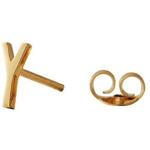 带字母，黄金，y的设计字母耳环