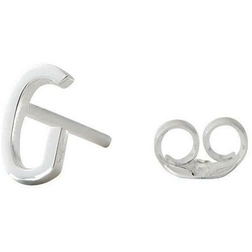 带字母，银，g的设计字母耳环