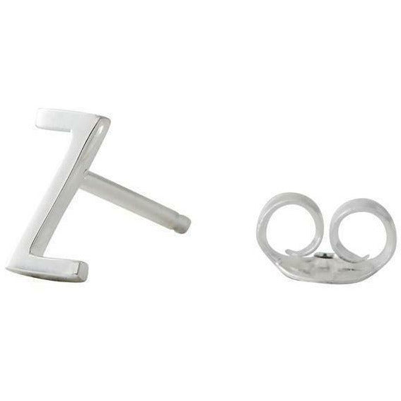 带字母，银，Z的设计字母耳环