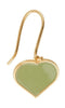 Design Letters Earring's Enamel Heart Gold, Crispy Green