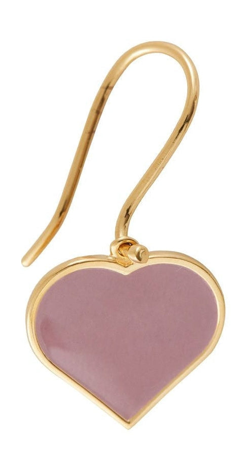 Design Lettere Stud's Earring's Oregel Heart Gold, Pusty Purple