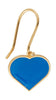 设计字母耳环的搪瓷心金，钴蓝色