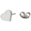 Design Letters Earring's Enamel Heart, White/Silver
