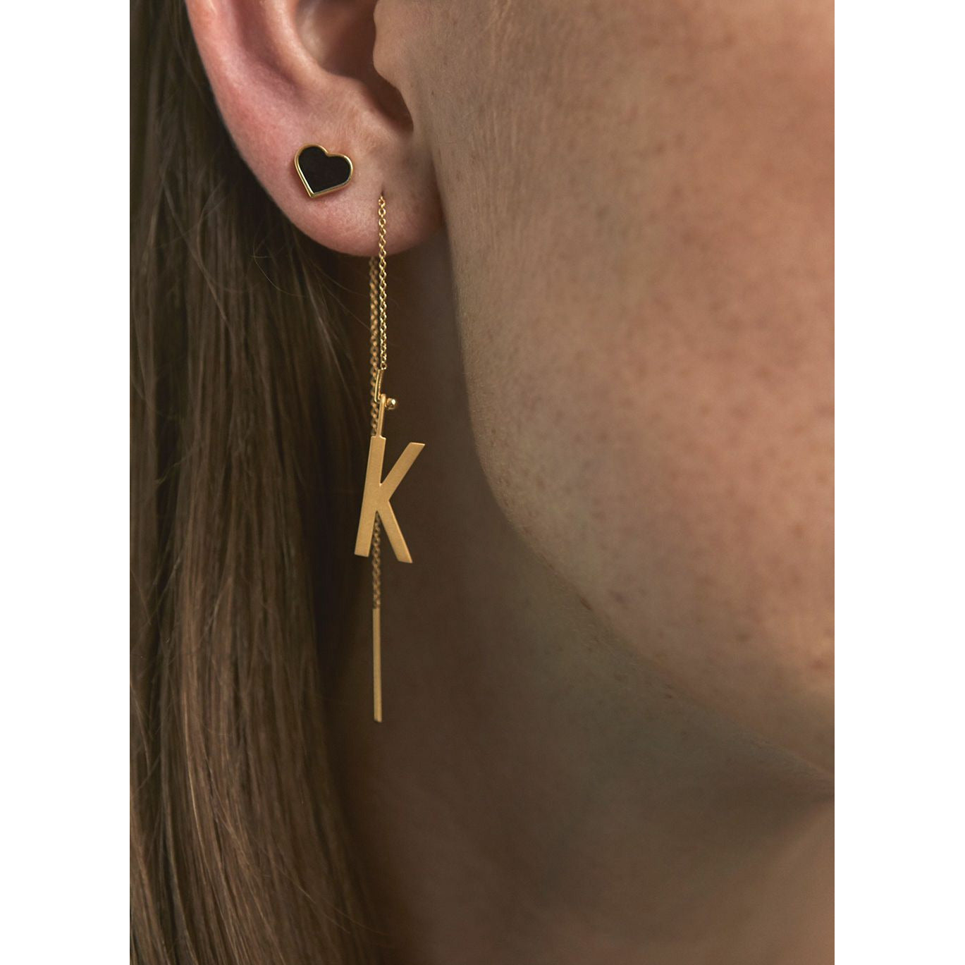 Design Letters Earring's emailster, wit/zilver