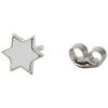 Design Letters Earring's Enamel Star, White/Silver
