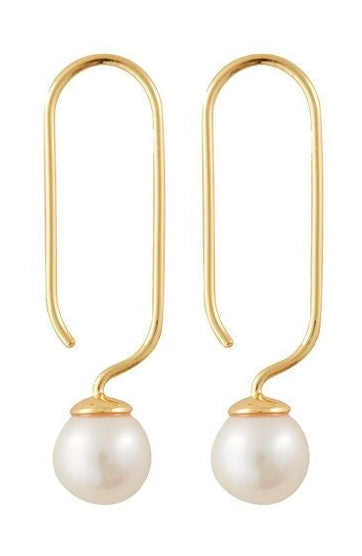 Letras de diseño Pendientes de caída de perlas Conjunto de 2 18k Gold chapado en