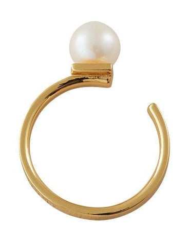 Lettere di design anello di goccia di perle 18k oro placcato