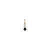 Design Letters Pearl Stick Charm 4 mm a sospensione oro placcata, agata nera