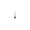 Design Letters Pearl Stick Charm 4 Mm Pendant Silver Plated, Black Agate