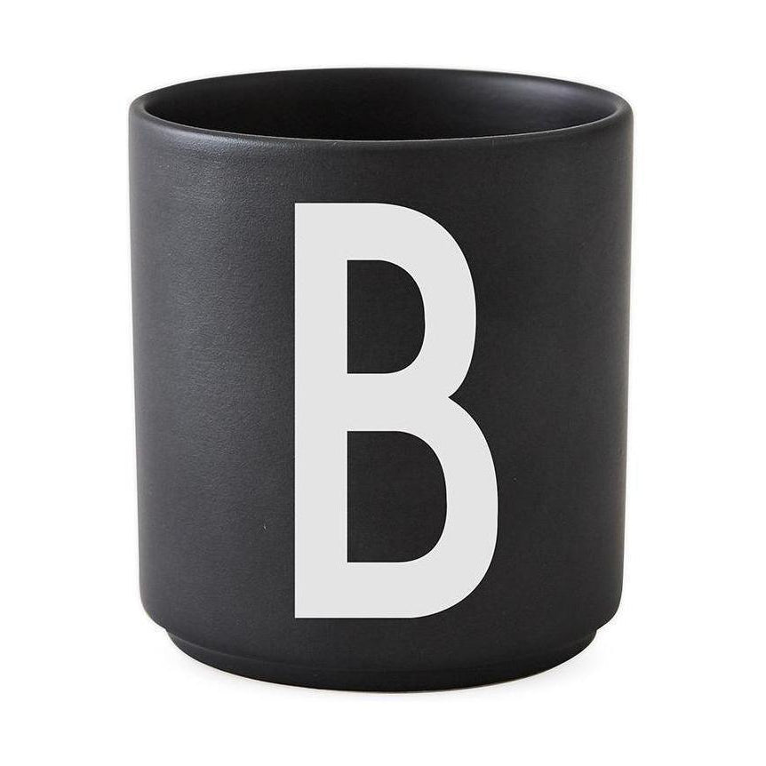 Design Letters Personal Porcelain Mug A Z, Black, B