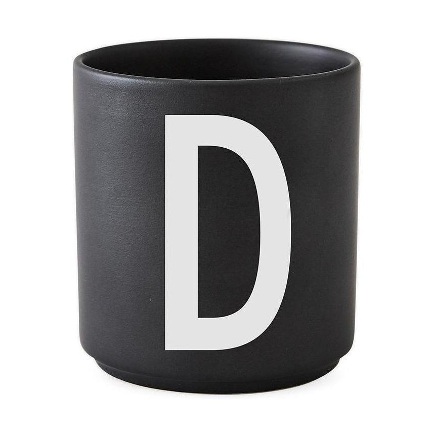 Design Letters Persoonlijke porselein mok a z, zwart, d