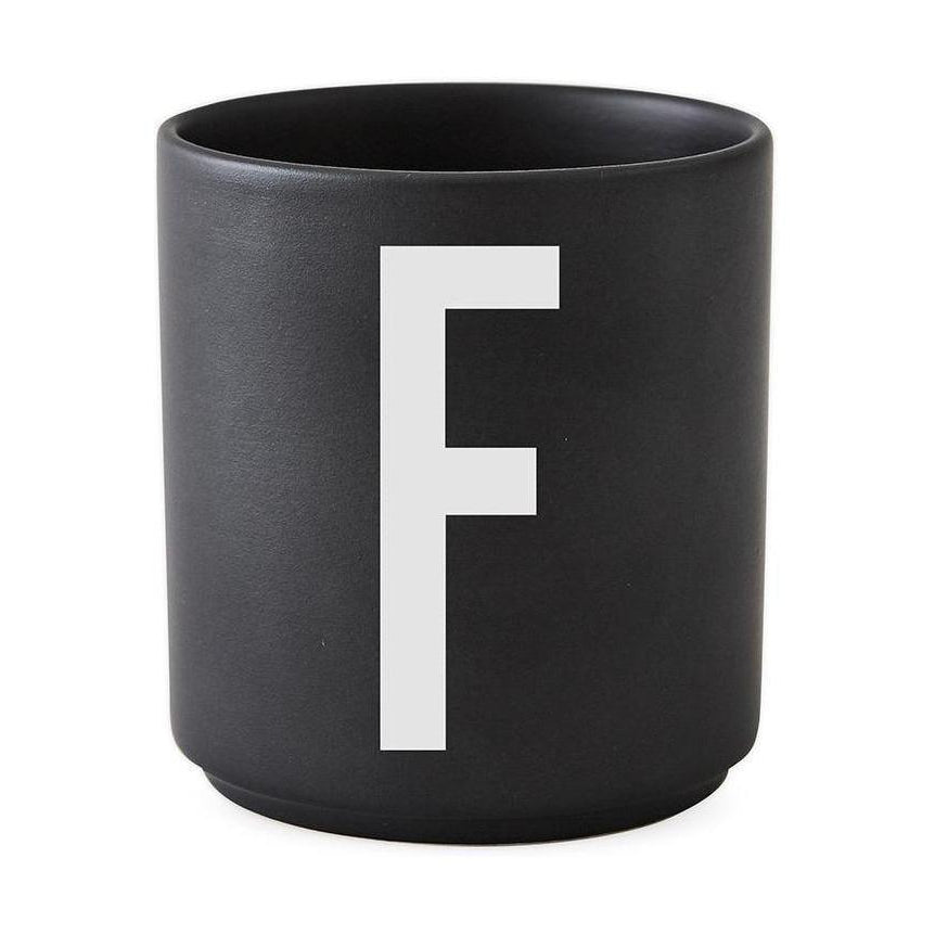 Design Letters Personal Porcelain Mug A Z, Black, F