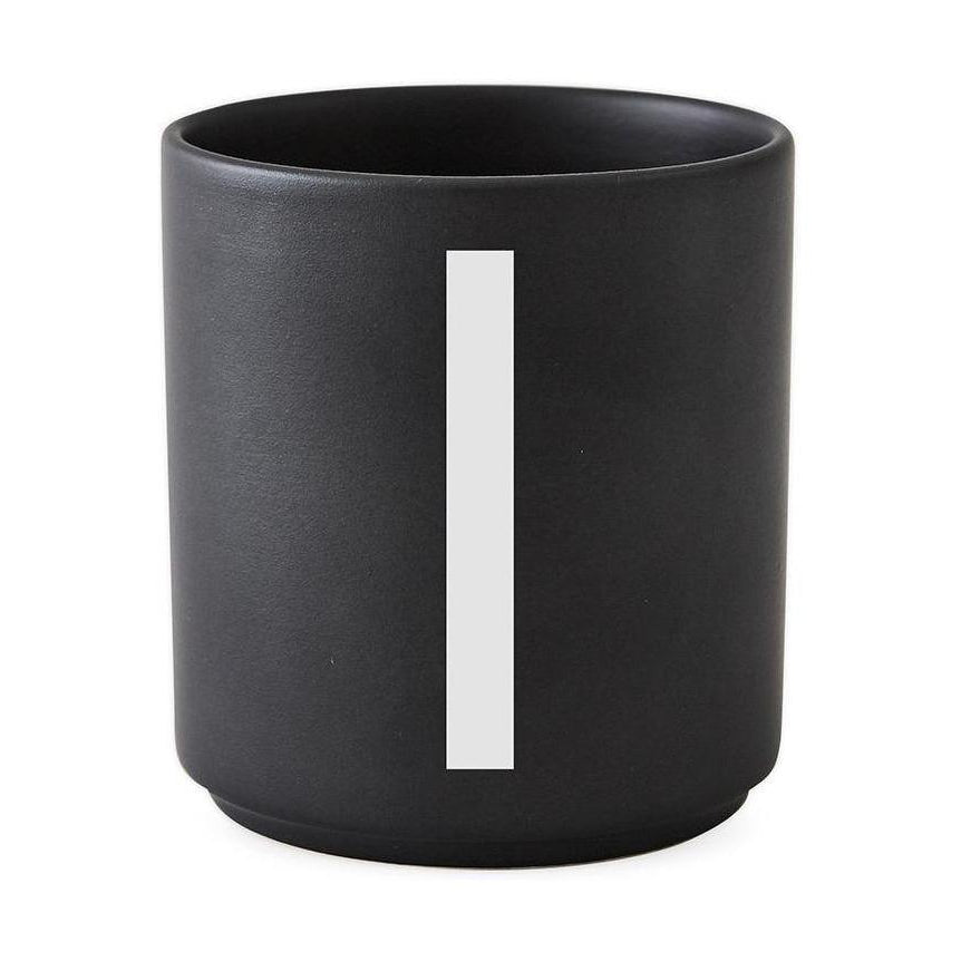 Design Letters Personal Porcelain Mug A Z, Black, I