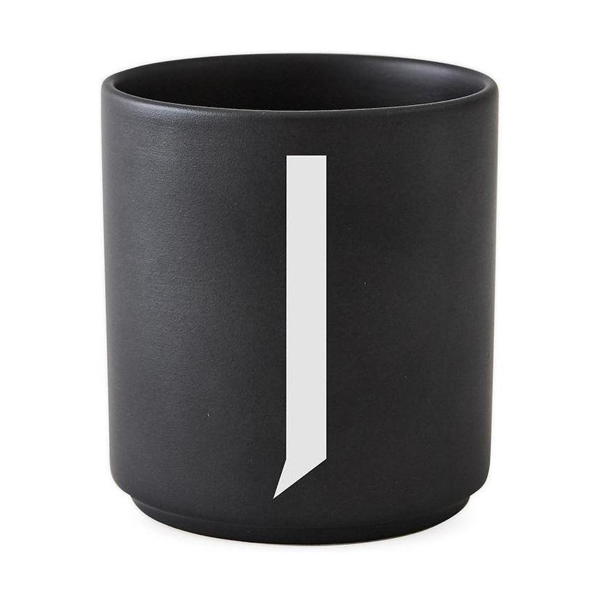 Design Letters Mug de porcelaine personnelle a z, noir, j