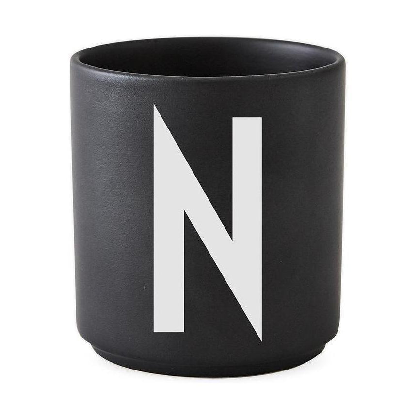 Design Letters Persoonlijke porselein mok a z, zwart, n