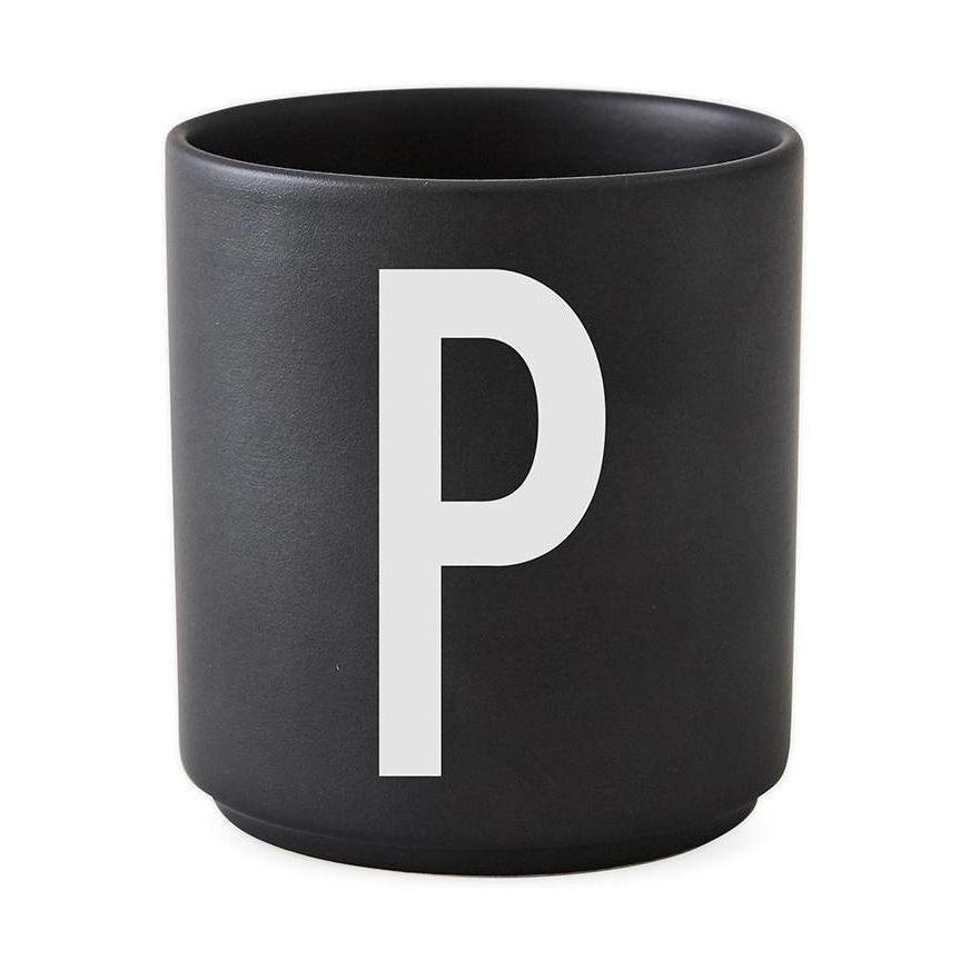 Design Letters Personal Porcelain Mug A Z, Black, P