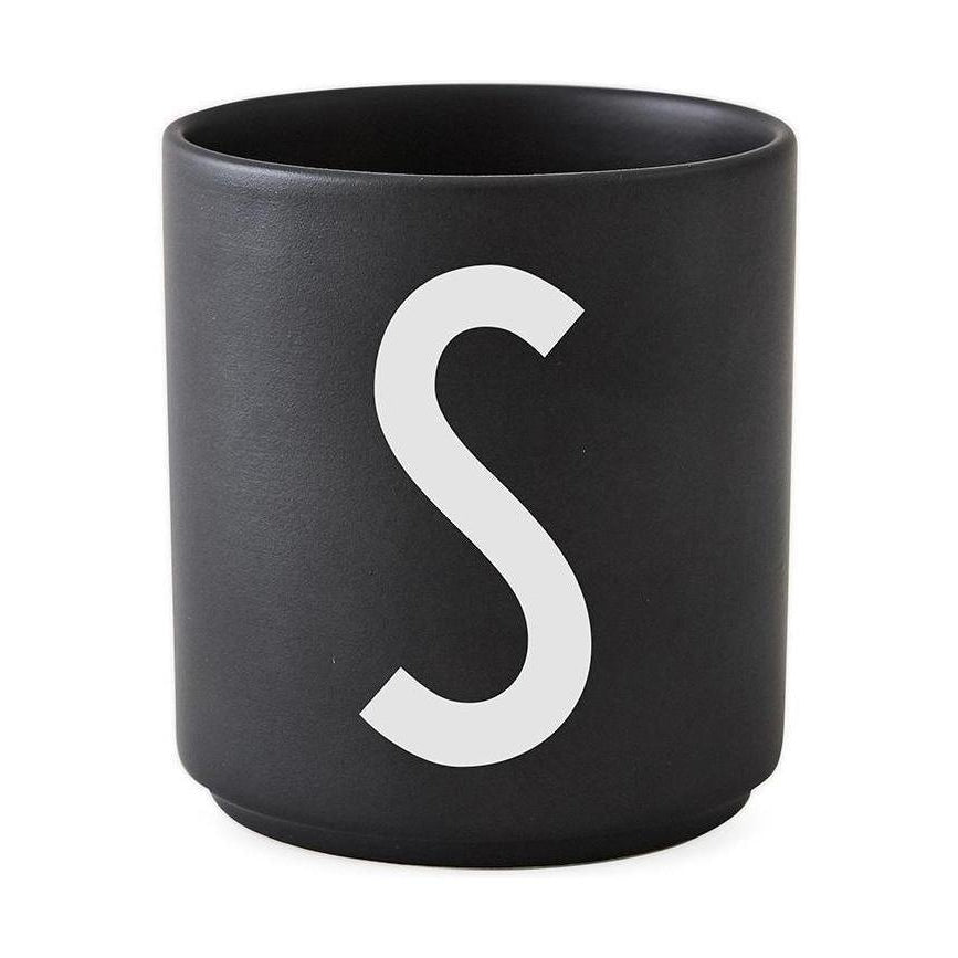 设计字母个人瓷器杯A Z，黑色，S