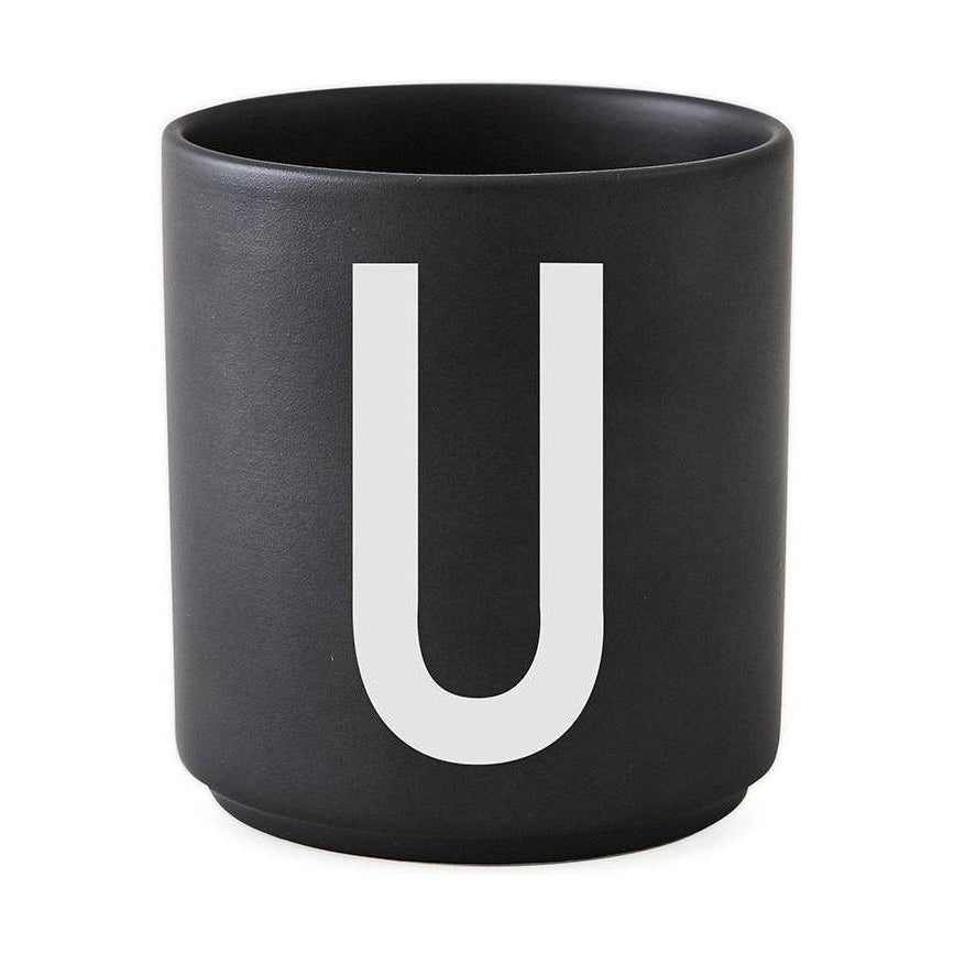 Design Letters Personal Porcelain Mug A Z, Black, U