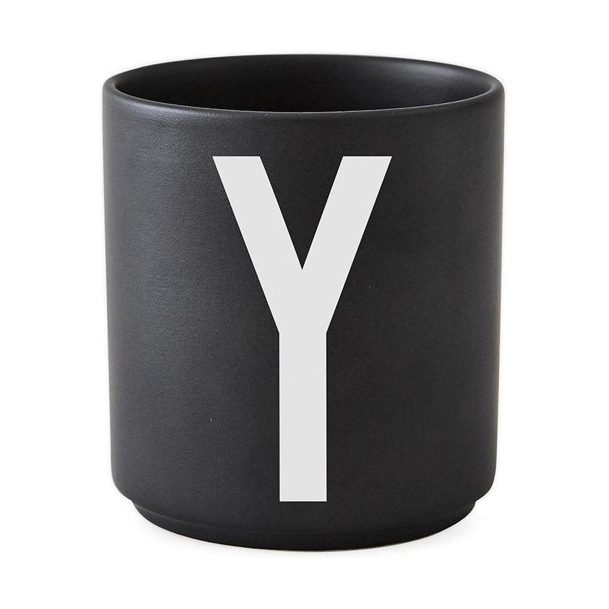 Design Letters Persoonlijke porselein mok a z, zwart, y