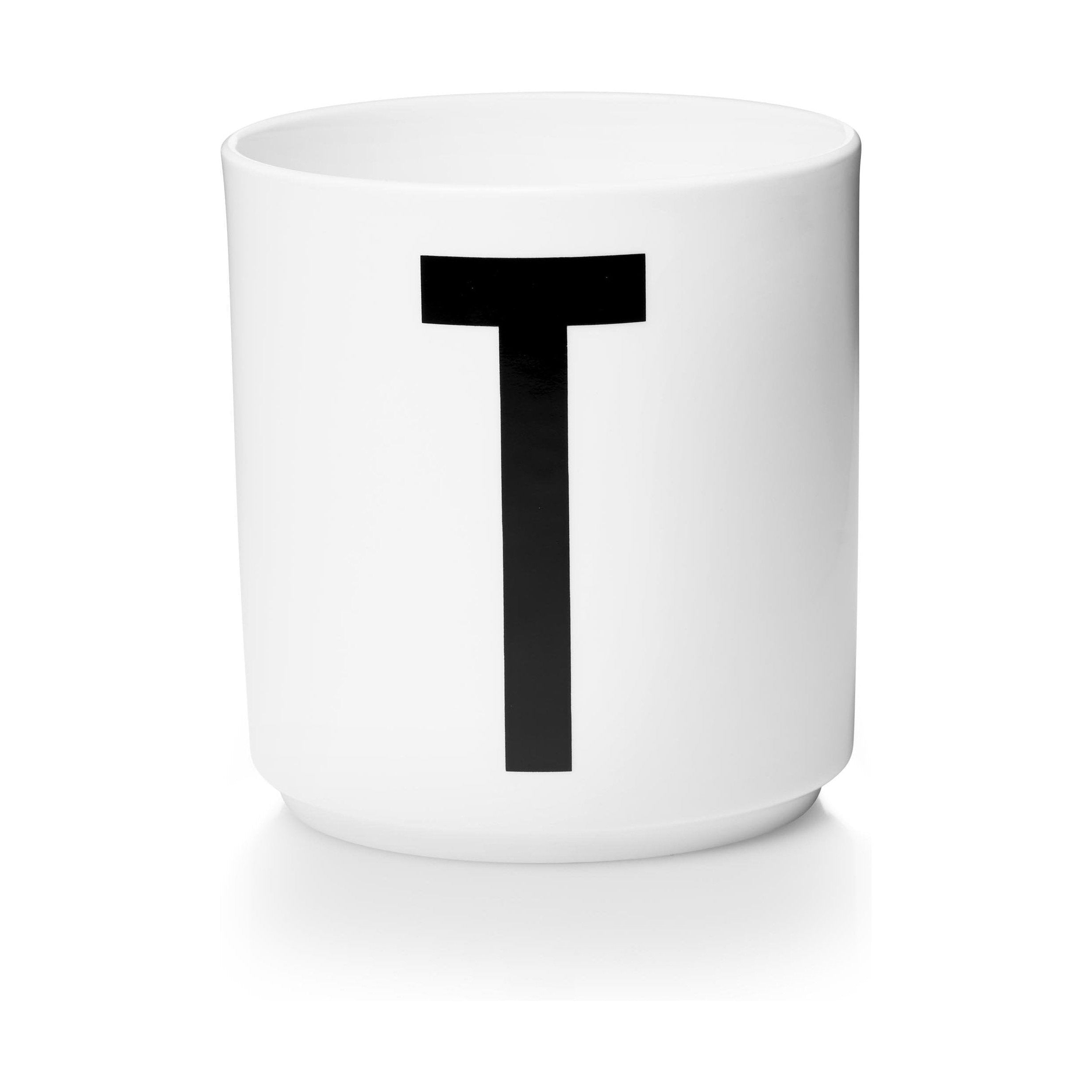 Letras de diseño Taza de porcelana personal a Z, White, T