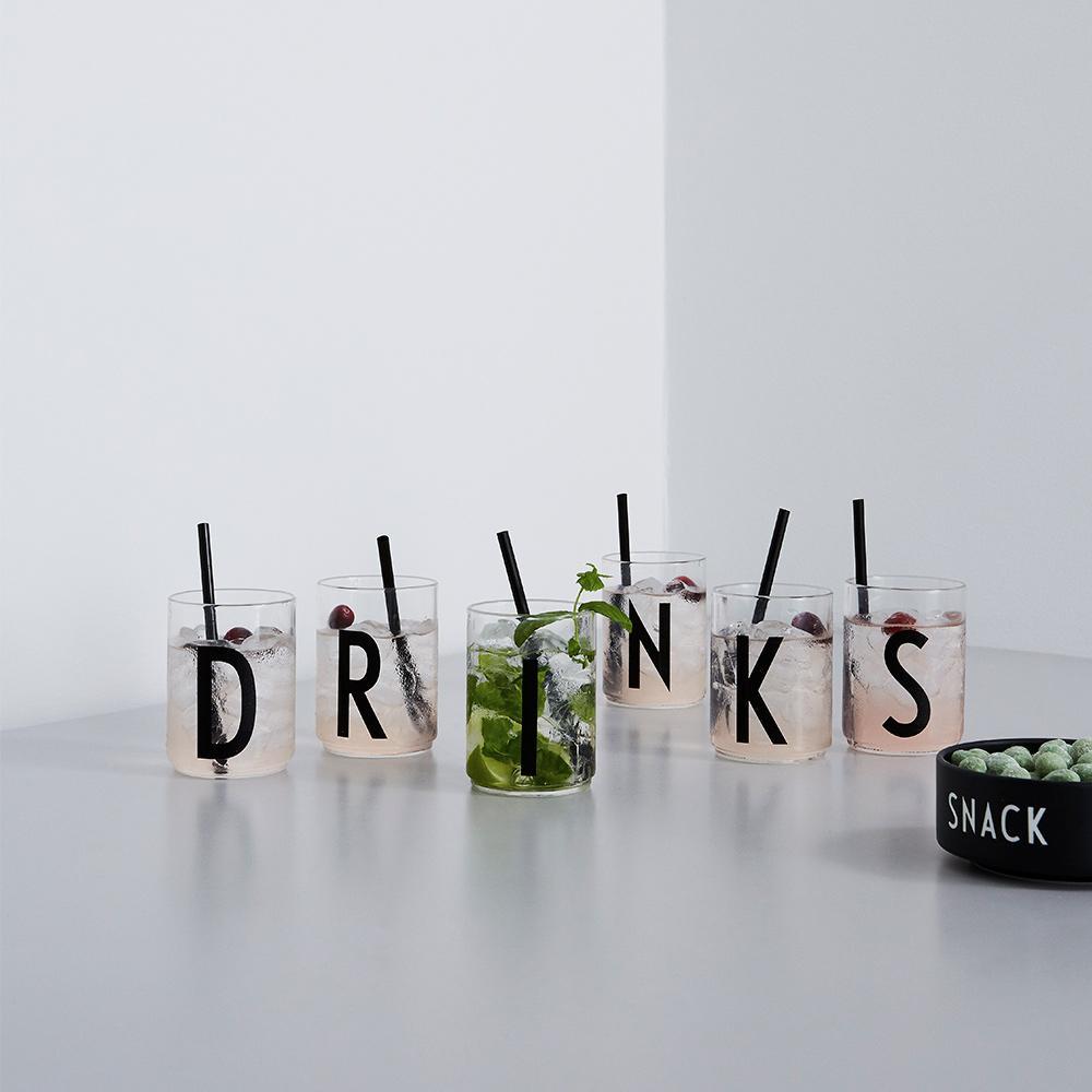 Letras de diseño de vidrio para beber personal A Z, B
