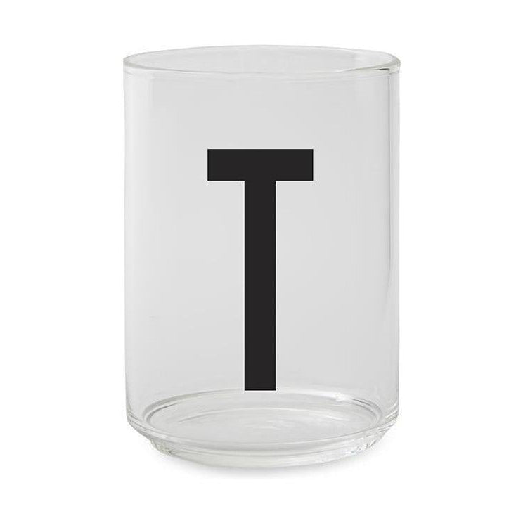 Letras de diseño de vidrio para beber personal a z, t