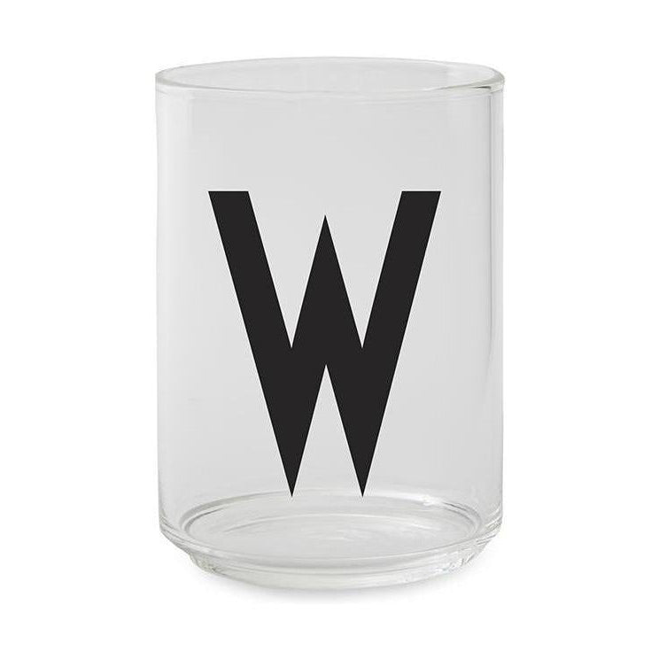 Letras de diseño de vidrio para beber personal a z, w