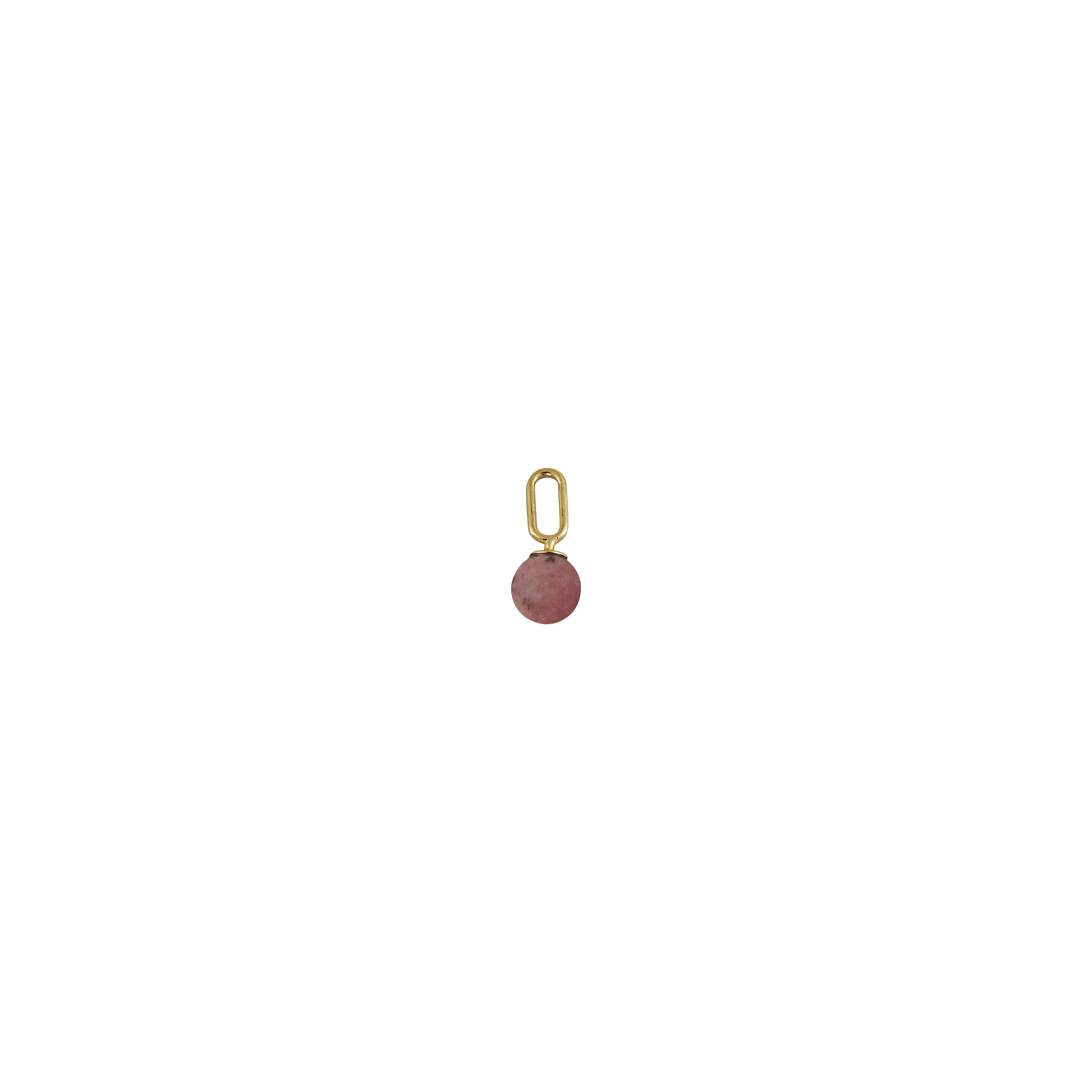 Lettere di design Pendente a goccia in pietra 5mm 18k oro oro argento, crosita rossa
