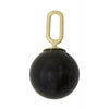 Design Letters Stone Drop Pendant 8mm 18k Gold Plated Silver, Black Agate