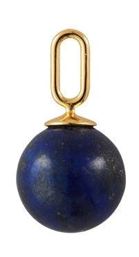 Design Letters Sten dråbe pendel 8mm 18k guldbelagt sølv, lapis lazuli blå
