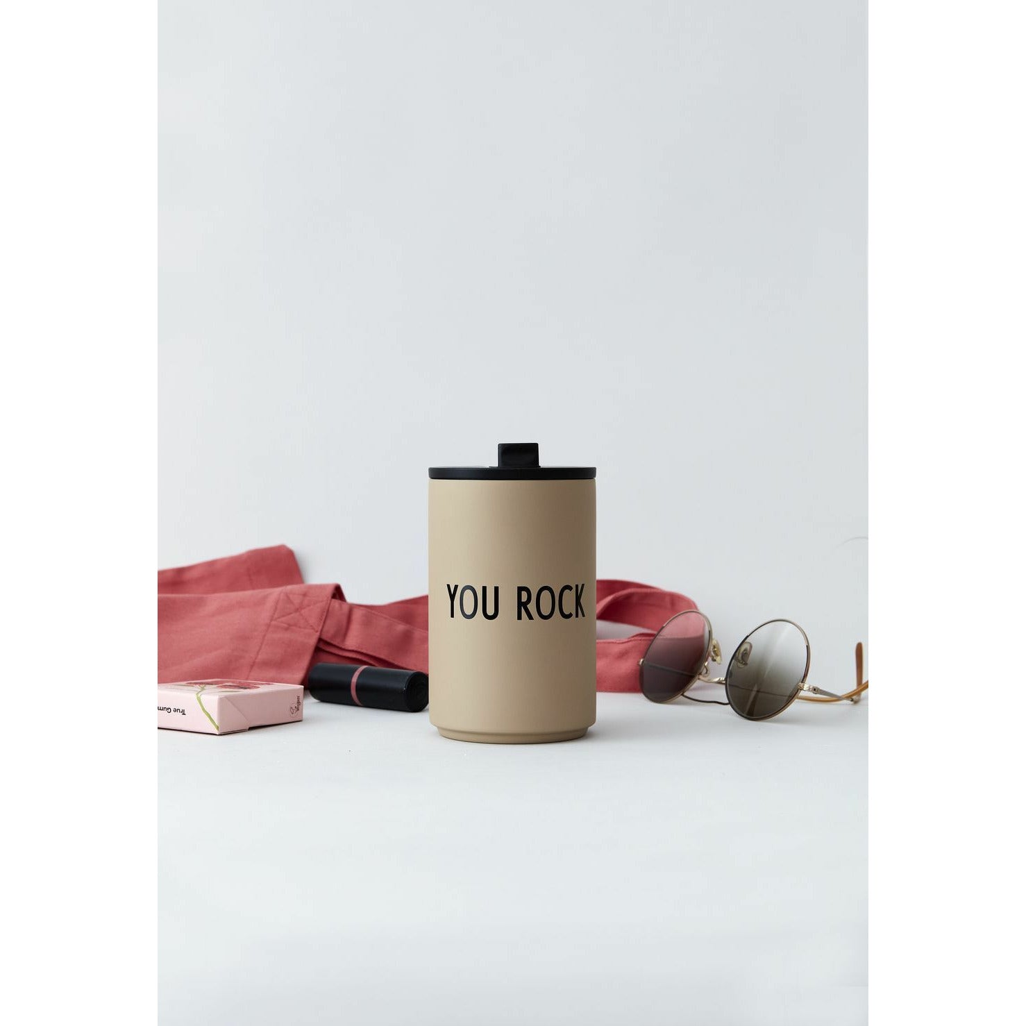 Design Letters Thermos/Isolierbecher Beige, You Rock
