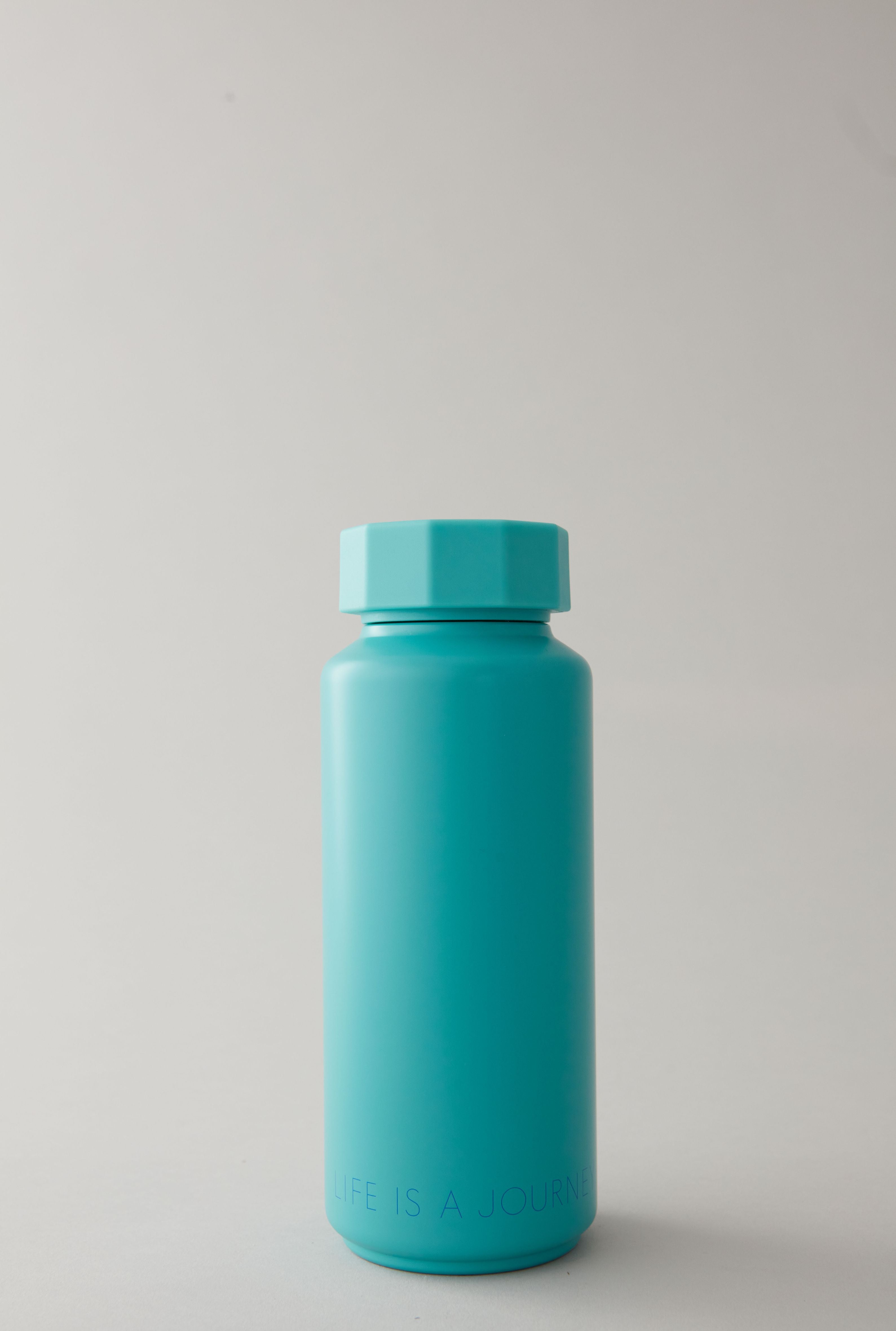 Design Letters Tone on Tone Thermo Flask, Turquoise
