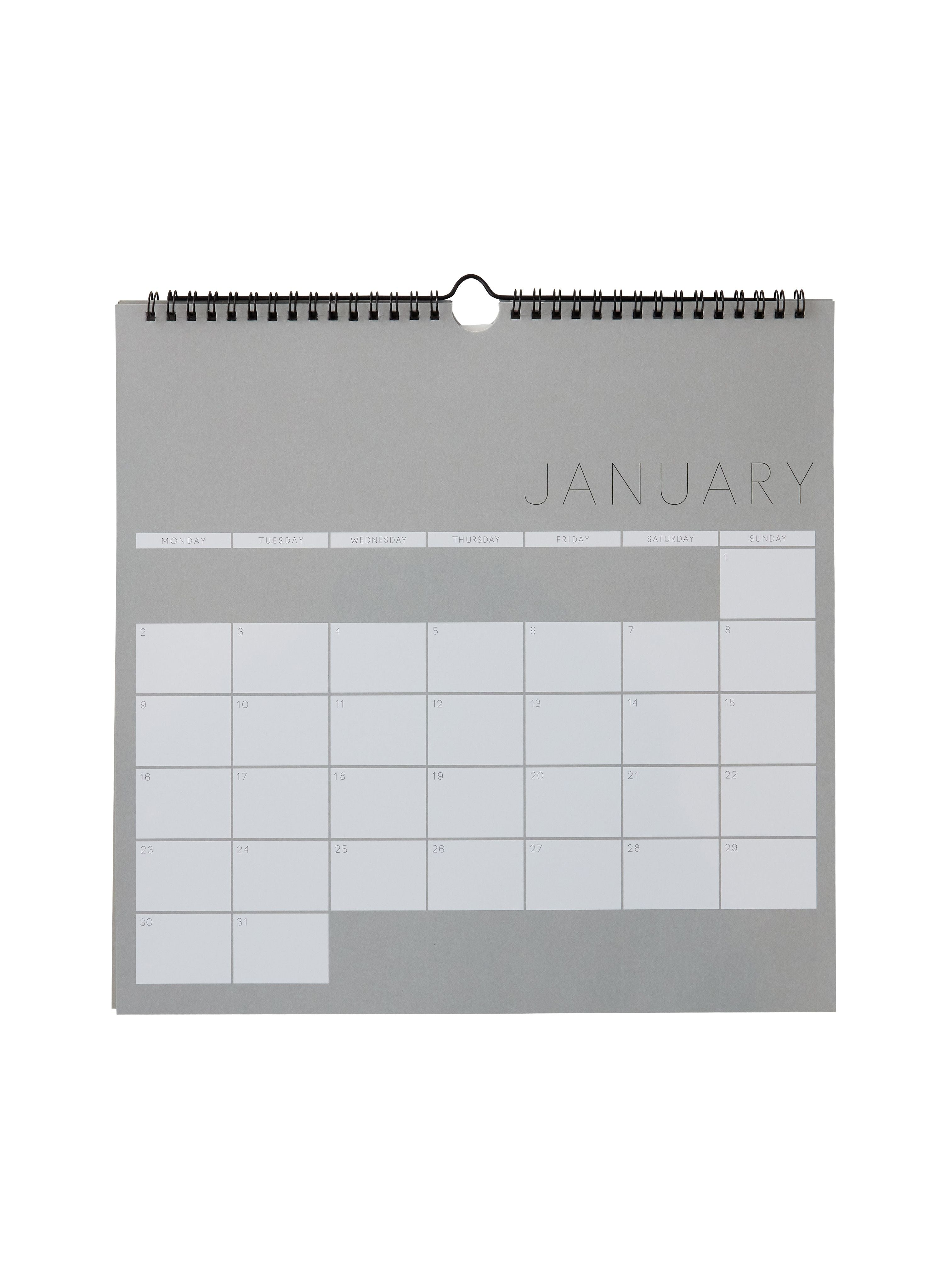 Design Letters Vægkalender 2023, kølig grå