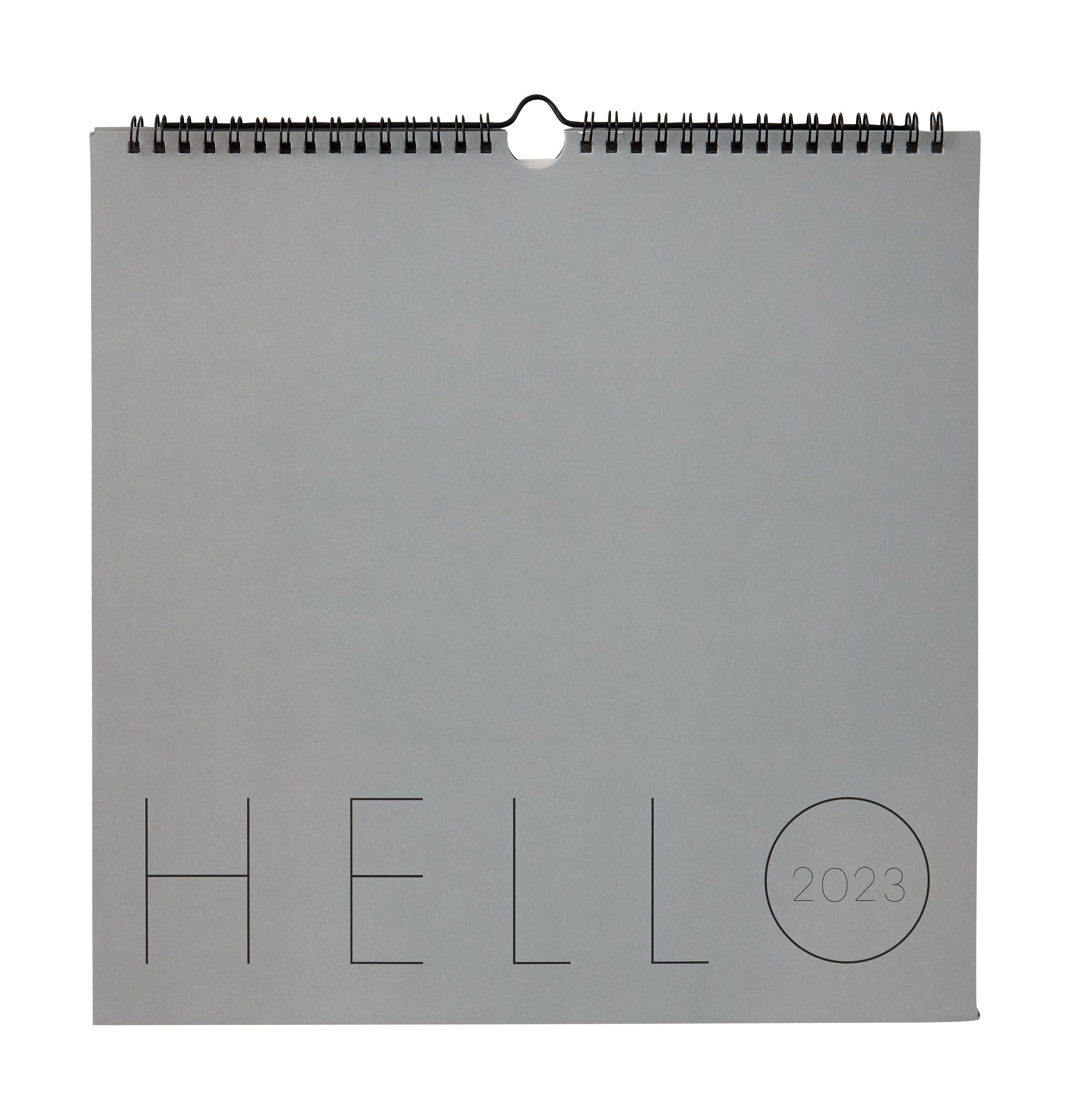 Design Letters Vægkalender 2023, kølig grå