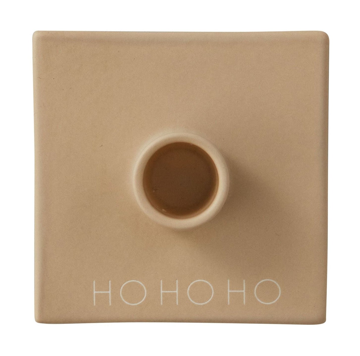 Design Letters Christmas Candle Holding Hoho, Beige