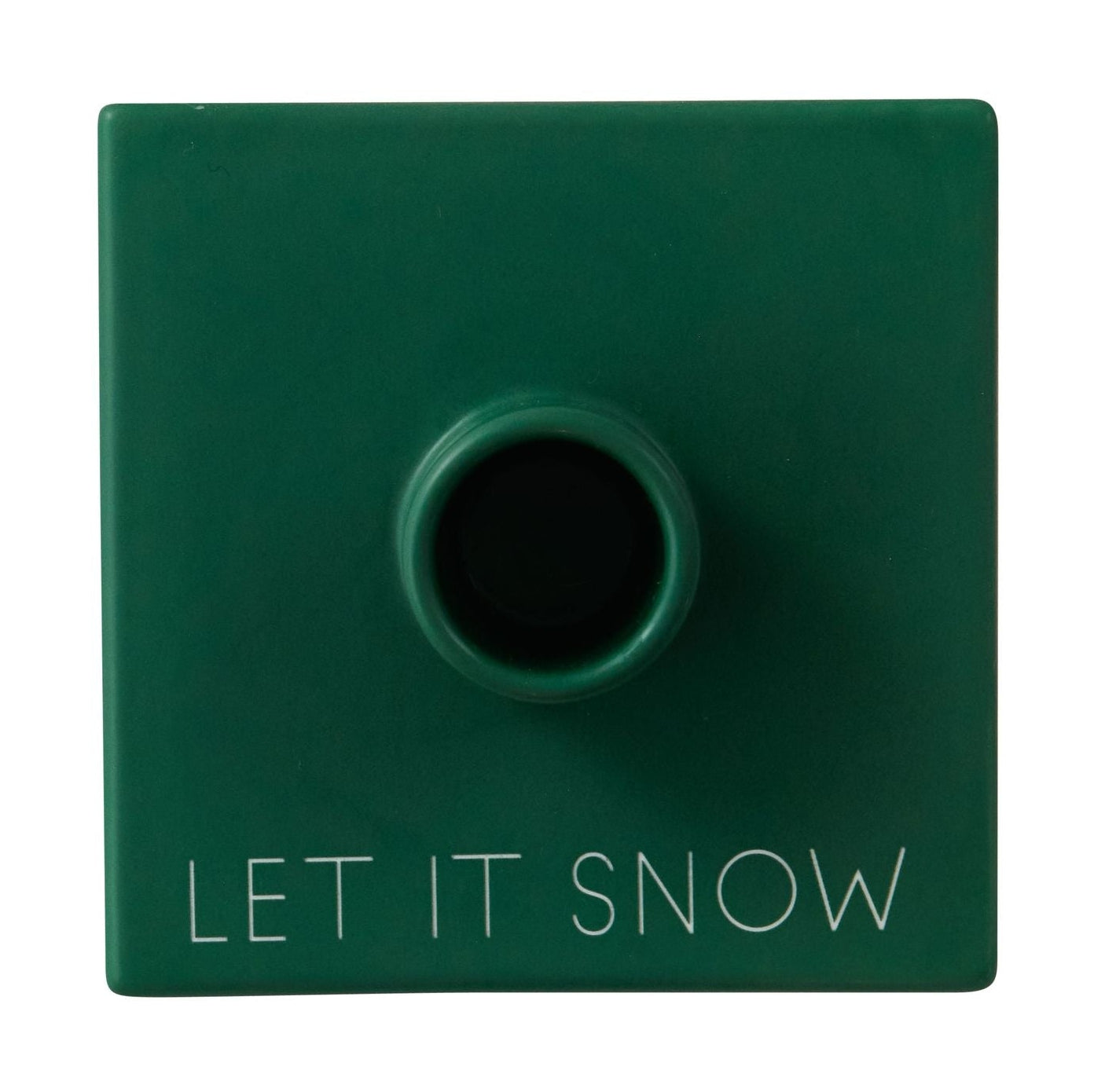 Design Letters Christmas Candle Holding Let It Snow, Grass Green