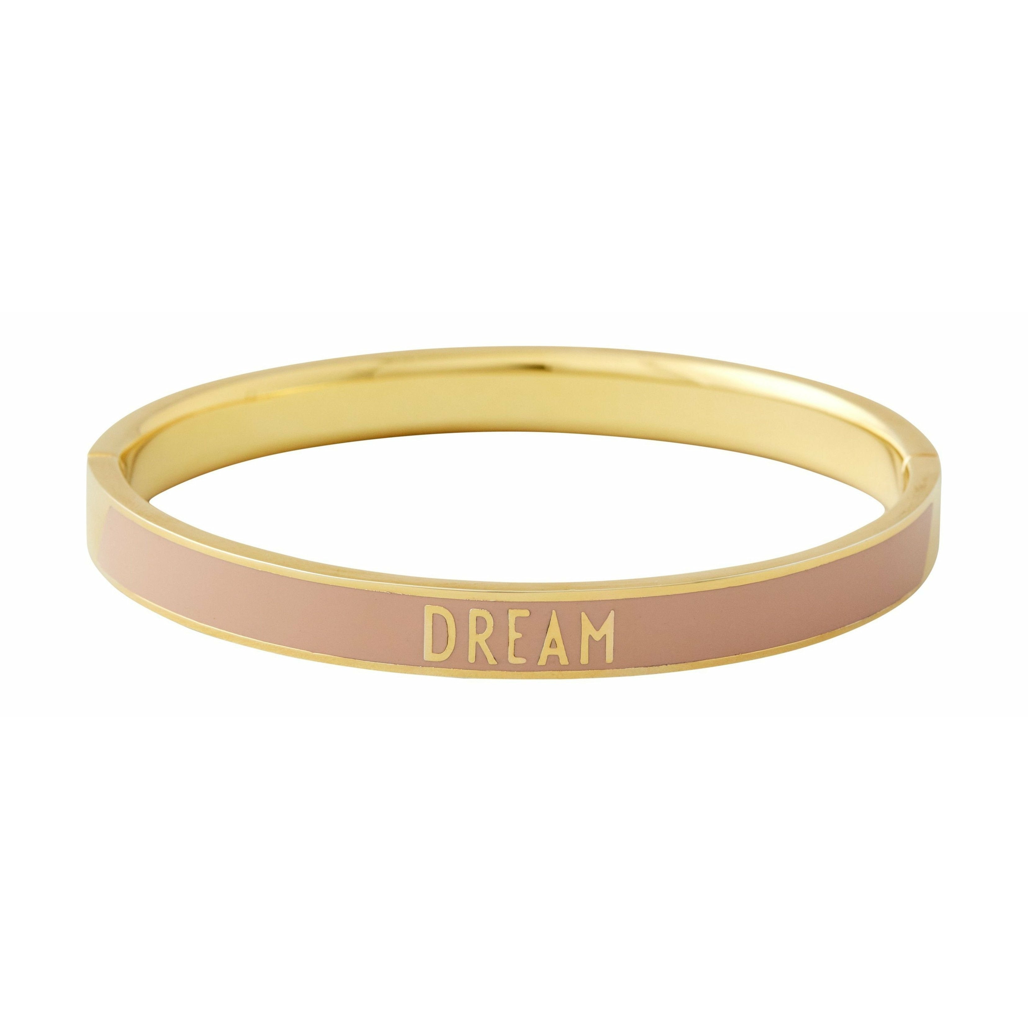 Design Letters Mot Bracelet Bracelet Dream en laiton Gold Plat, beige