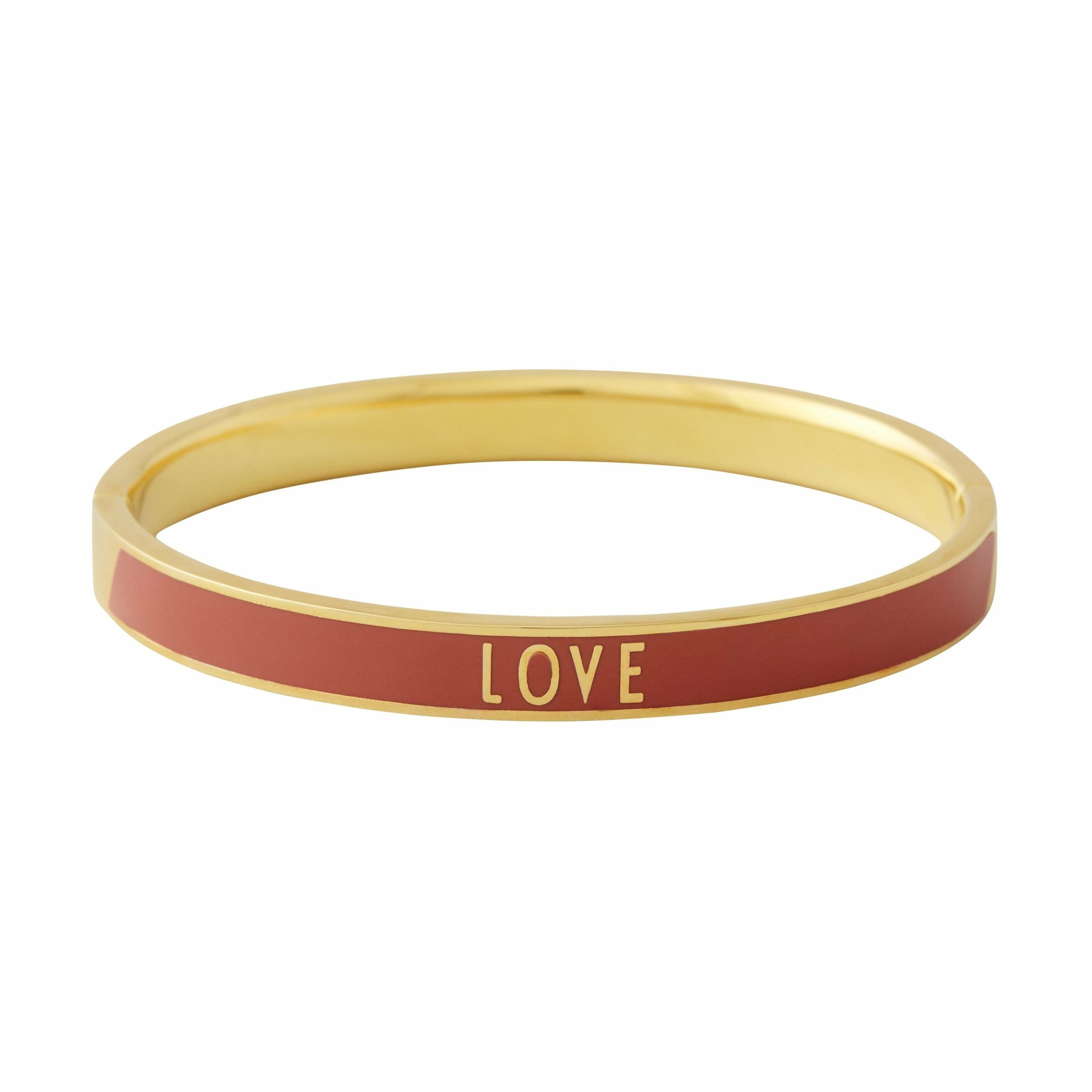 Design Letters Woord Candy Bracelet Love Brass Gold Pospoted, Red