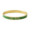 Design Letters Word Candy Bracciale You Rock Ottone Gold Placed, Green