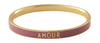 Design Letters Word Candy Bangle Amour Ottone Gold Platted, Pink scuro