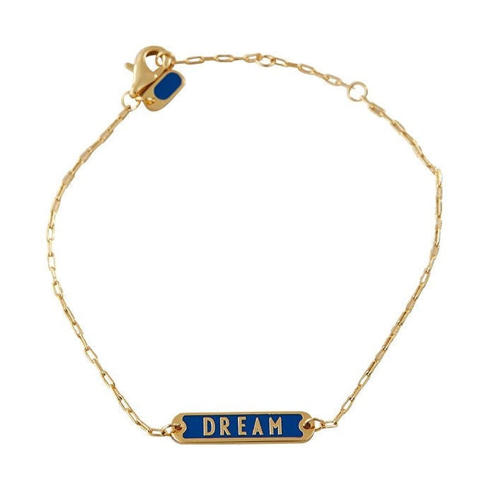 Design Letters Word Candy Banger Dream Brass Gold Prated, Cobalt Blue