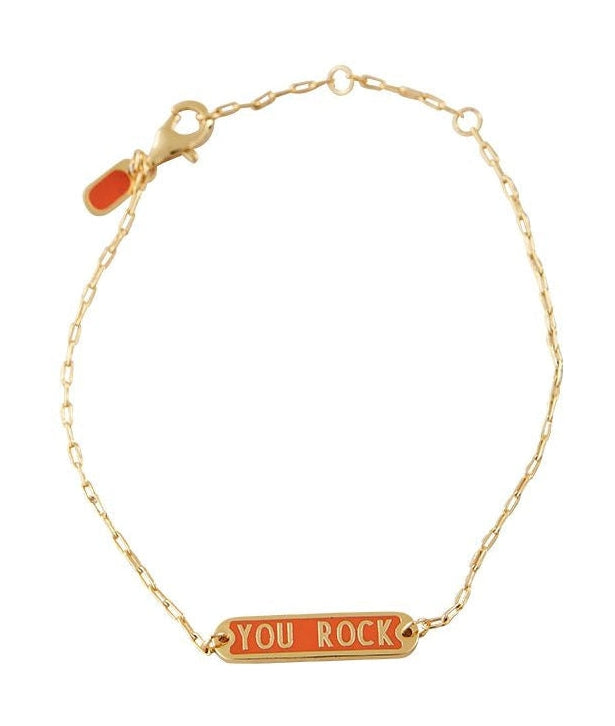 Design Letters Mot de bonbons bracelet votre roche en or plate, orange