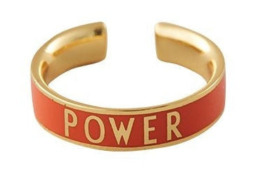 Design Letters Word Candy Ring Power Power Gold Platted, Orange