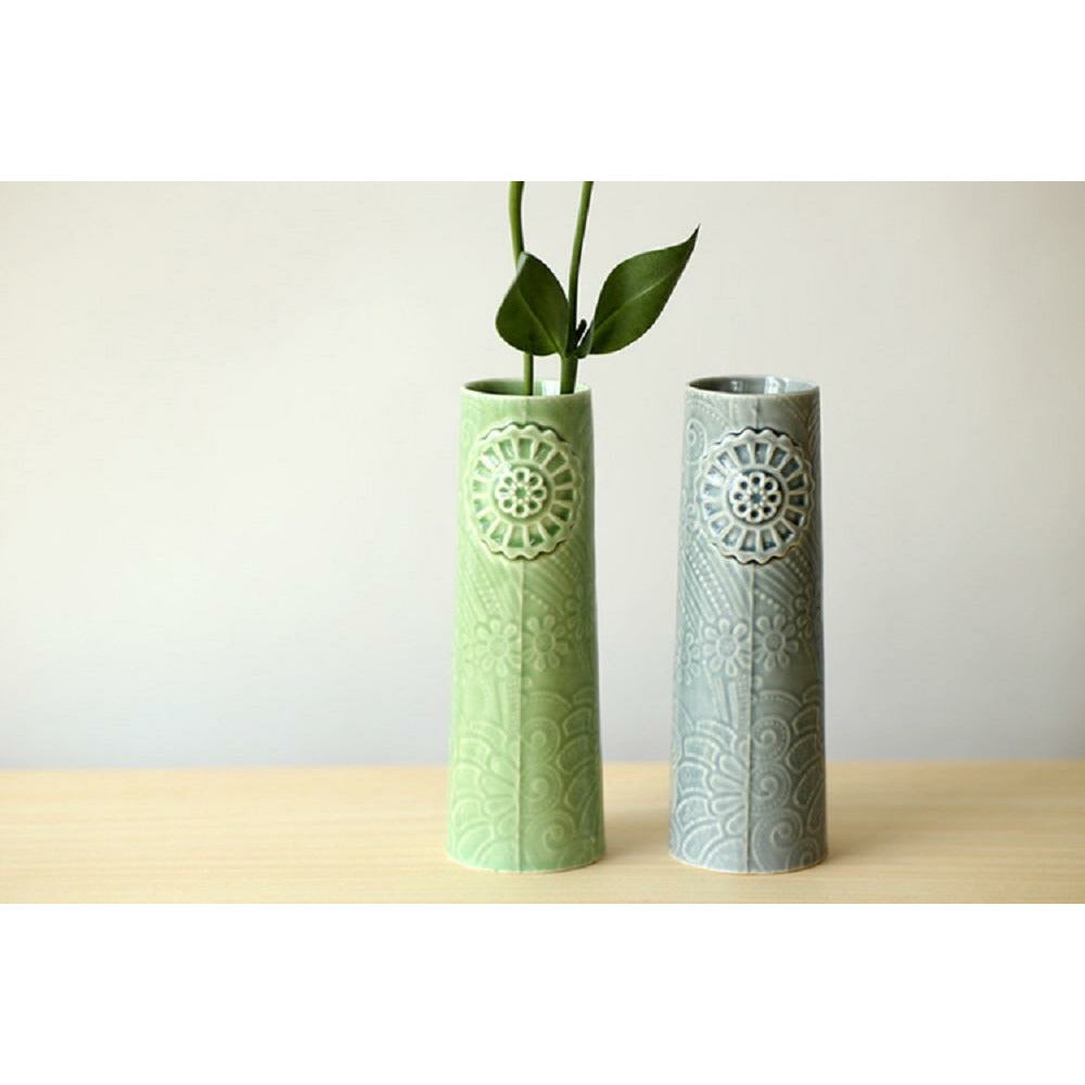 Dottir Pipanella Vase à Fleurs Vert, 15cm