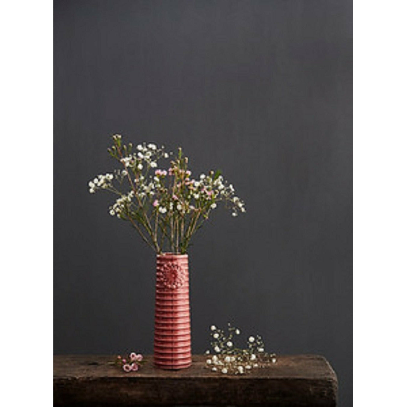 Dottir Pipanella Lines Vase Dusty Rose, 15,2cm