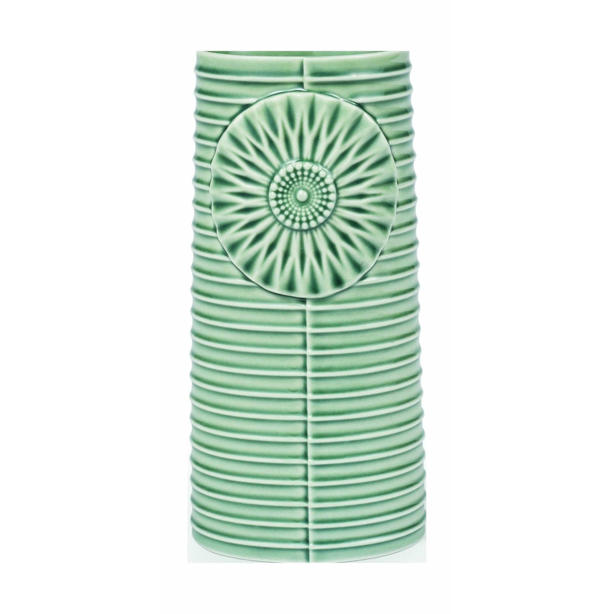Dottir pipanella linjer vase oval grønn, 18,1cm