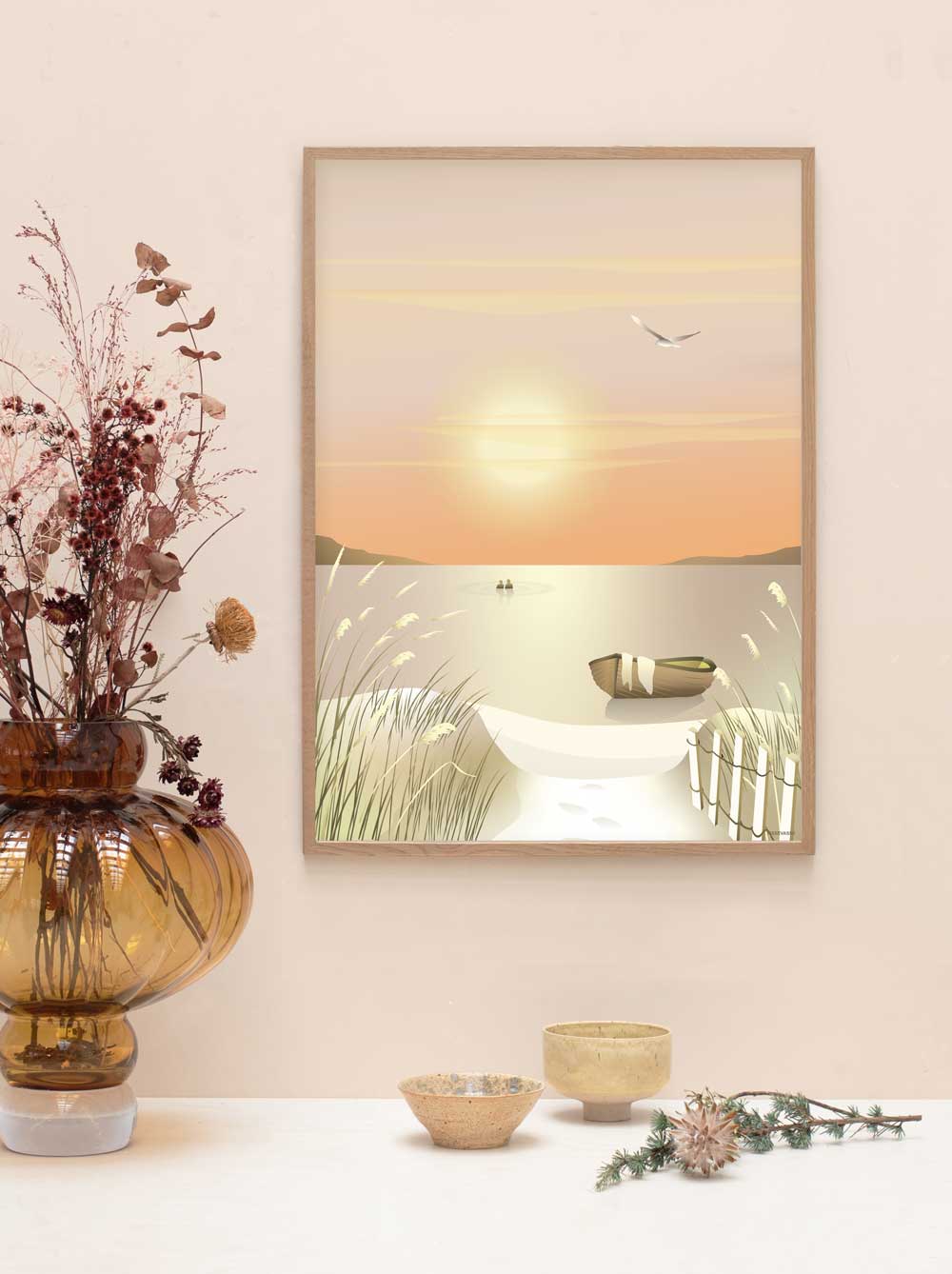 Vissevasse Affiche Dunes, 15x21 cm