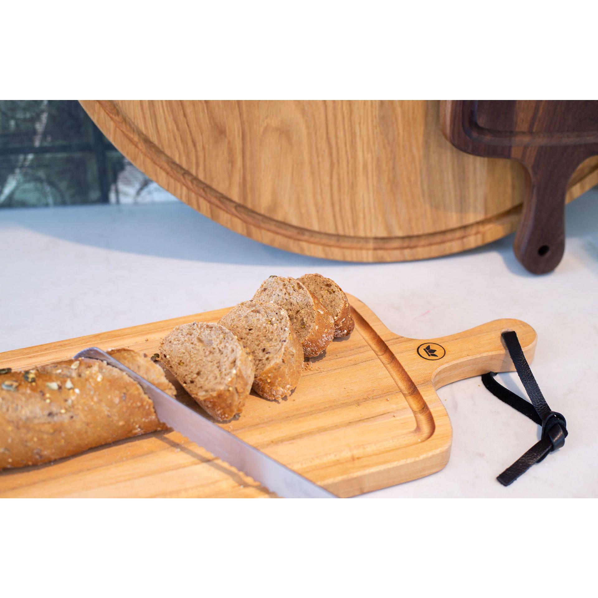 Dutchdeluxes Bread Board Xl With Stripes, Oak