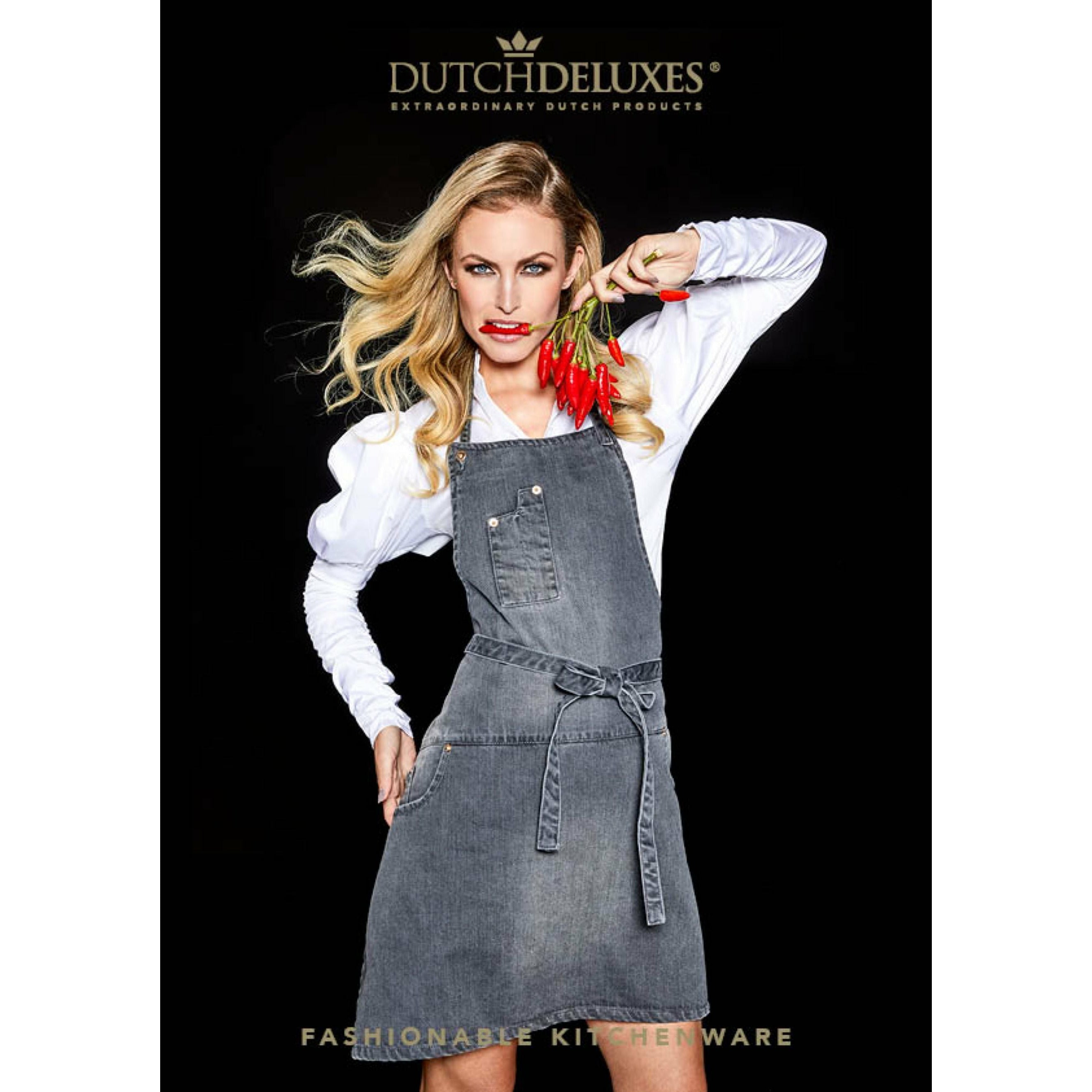Dutchdeluxes Fünf-Taschen-Schürze Slim Fit, Washed Grey