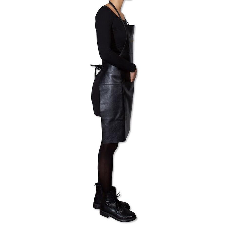 Dutchdeluxes Förkläde i Zipper Style Classic Leather, Black